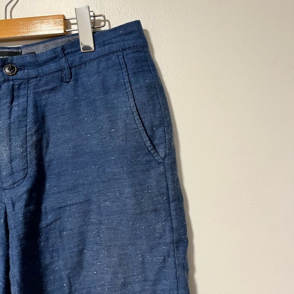 Club Monaco Maddox Fit Men’s Blue Linen-Blend Shorts Size 31 - Classic - Picture 2 of 10